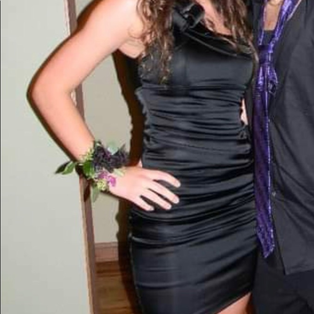 Black Cocktail Dress— One Shoulder